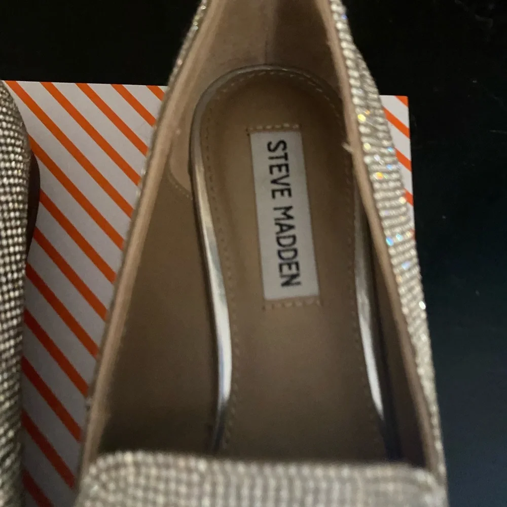 Steve Madden Champagne Crystal Slip-On Loafers